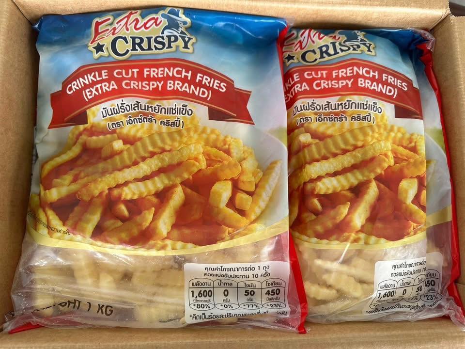 Extra Crispy ມັນຝຣັ່ງເສັ້ນຍັກແຊ່ແຂງ 11mm 1000g
